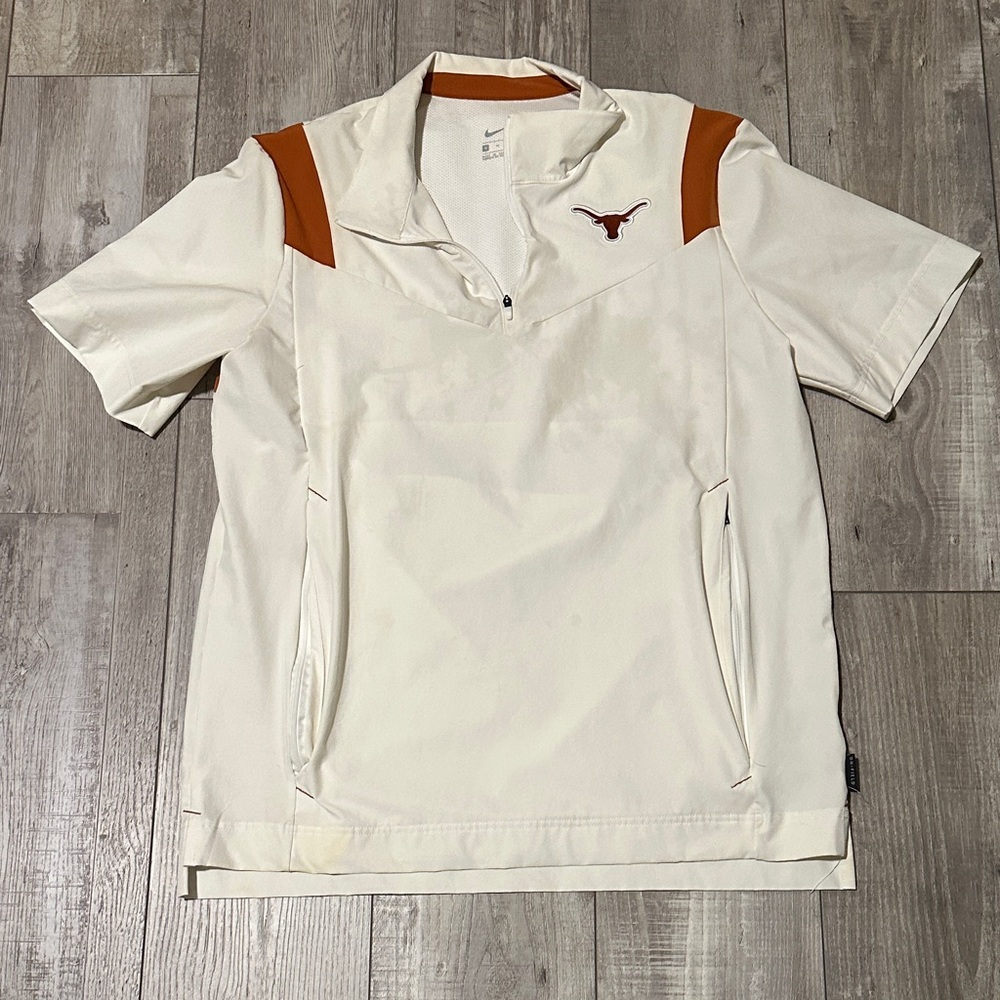 Nike Men's Cream and Orange Polo Shirt